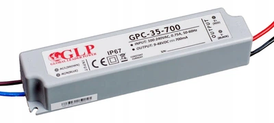 Zasilacz stałoprądowy MW Power 700mA/9-48V CC non-PFC IP67 plastic GPC-35-700 (5901885208381)