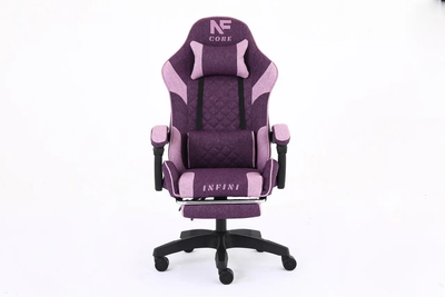 Геймерське крісло обшите тканиною INFINI NFC Фіолетове комп'ютерне для дому