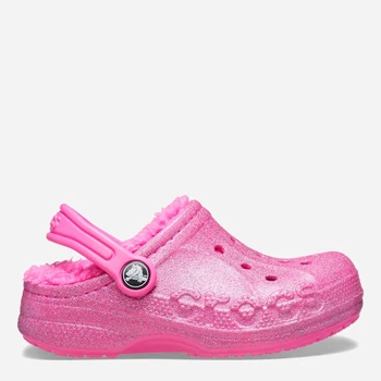 Детские кроксы-сабо утепленные для девочки Crocs Baya Lined Glitter Clog T 207655-6QQ 27-28 (C10) Розовые (196265749300)