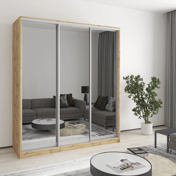 Шкаф-купе трехдверный MebelStar Стандарт AL 3 Зеркала 180x45x210 см Дуб тахо (MBS-4235)