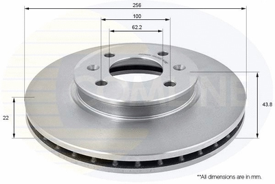 Диск тормозной KIA RIO, HYUNDAI ACCENT, COMLINE (ADC2408V)