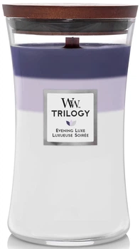 Ароматическая свеча с трехслойным ароматом Woodwick Large Evening Luxe Trilogy 609 г (1743629E)