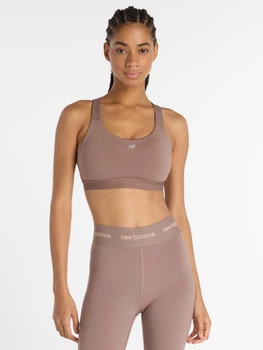Спортивний топ для бігу жіночий New Balance Essential Train Bra WB51035EAS M Коричневий (197968023650)