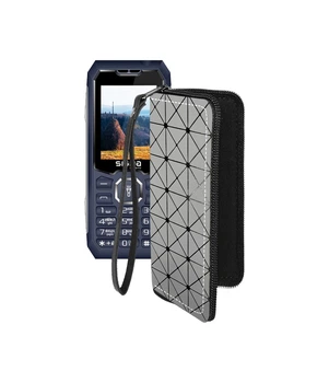 Чохол-гаманець з екошкіри для телефону Sigma mobile X-style 341 BRO Сірий ромб