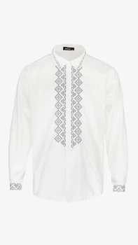 Сорочка вишиванка чоловіча 316-3 2XL Біло-сірий shop (2000991064799)