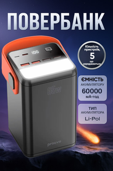 Повербанк Proove PowerBox 60000mAh 65W Чорний PBPB65412201