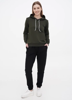 Жіночі штани-джоггери з трикотажу HiBrand L Чорний (hb900977666)