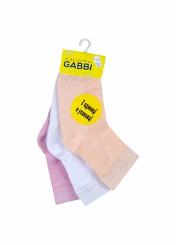 Набор детских летних носков для девочки сетка GABBI NSD-995/3 (комп.3 шт) р. 10-12 (90996)