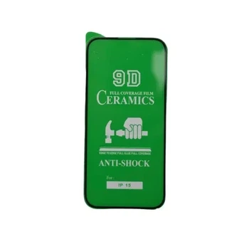 Захисне скло CERAMIC для iPhone 15/16 чорне тех. пак
