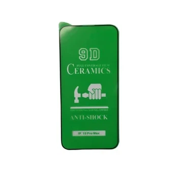 Захисне скло CERAMIC для iPhone 15 Pro Max чорне тех. пак