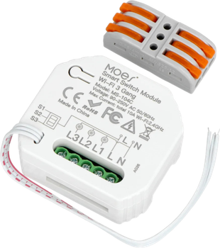 Inteligentny przełącznik Moes TUYA MS-104C Wi-Fi 3-kanałowy 10A (5902135154052)