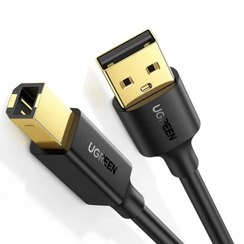Кабель для принтера сканера USB-A на USB Type-B (USB-B) UGREEN US135 Print Cable (1.5м, USB 2.0). Black