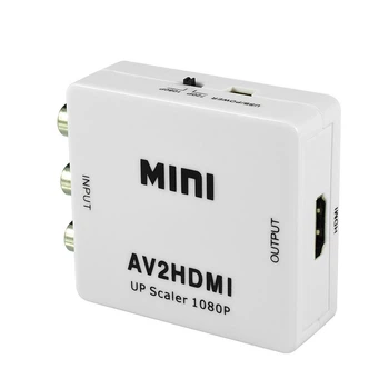 Конвертер AV2HDMI – преобразователь RCA (тюльпан) в HDMI с upscaler Full HD, адаптер для подключения старой техники к современным телевизорам