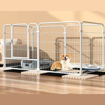 Металевий манеж вольєр для цуценят Springos 120 x 60 x 60 см Білий