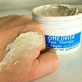 Белая глина с эфирными маслами,Италия, 250 мл,OMEOVITA