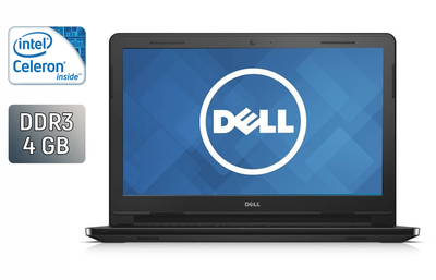 Ноутбук Dell Inspiron 14-3452 / 14" (1366x768) TN / Intel Celeron N3050 (2 ядра по 1.6 - 2.16 GHz) / 4 GB DDR3 / 32 GB SSD / Intel HD Graphics N3000 Series / WebCam / Windows 10 б/в
