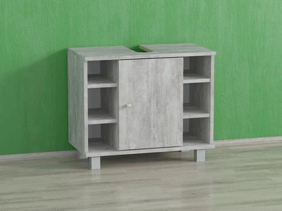 Тумба под умывальник My Room FV-07 с полками и дверцой 600x500x320 мм Бетон