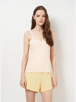 Пижамная майка женская хлопковая H&M 0979439 M Оранжевая (2000001633298)