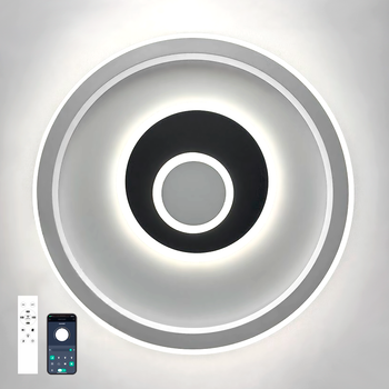 Світлодіодна LED люстра BRAVE 80W R400 Luminaria WHITE/BLACK 3000-6500К 8000Lm з пультом ДУ та APP Ø400×60мм