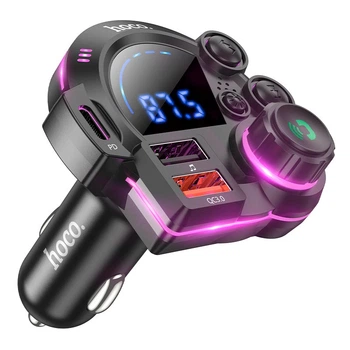 Адаптер автомобильный Hoco Legend car BT FM transmitter DFM01 |2USB/Type-C, PD/QC, 38W/3A| Black