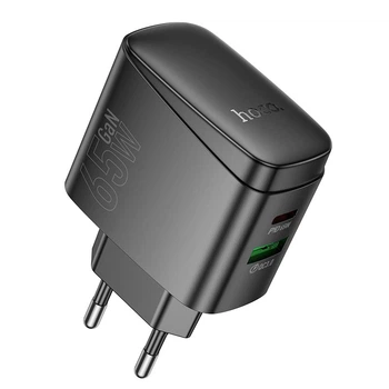 Адаптер мережевий HOCO Bright PD charger CS63A |1USB/1Type-C, 65W/3A| Колір Black