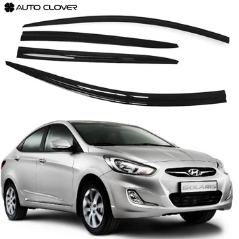 Дефлектори вікон ветровики для Hyundai Accent 2011-2017 4 шт (Auto Clover)