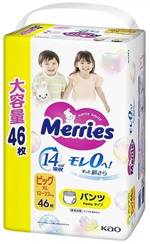 Трусики-підгузки розмір XL, 12-22 кг, 46 шт. - Merries 46шт (1292264-711427936-2)