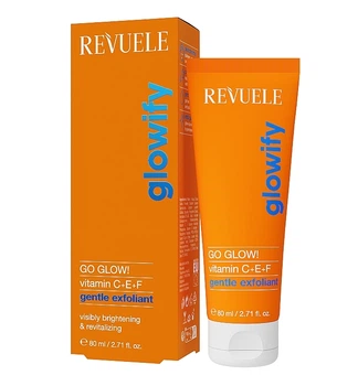 Эксфолиант для лица - Revuele Go Glow! Gentle Exfoliant Vitamin C+E+F 80ml (1486564-37384423)