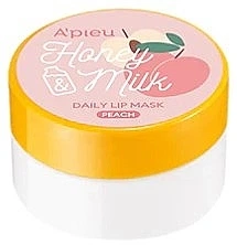 Питательная маска для губ "Персик" - A'pieu Apieu Honey & Milk Daily Lip Mask Peach 6.7g (1506987-39807030)