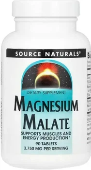 Магній малат Source Naturals Magnesium Malate 3750 мг 90 таблеток в упаковці (ARE-575050)