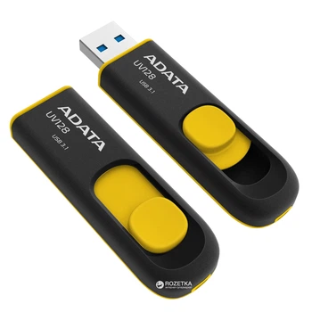 Флеш память USB ADATA UV128 32GB USB 3.0 Yellow (AUV128-32G-RBY)