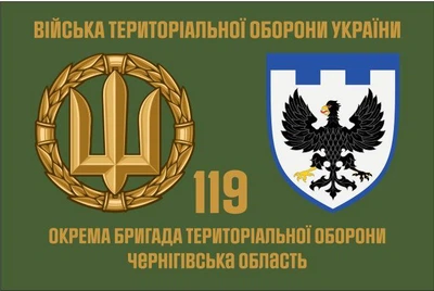 Флаг 119 Бригады территориальной обороны Черниговская обл, 135х90 см, 1233_14-297