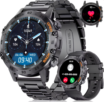 Смарт годинник чоловічий UWatch Canmixs водонепроникний протиударний з круглим циферблатом Чорний