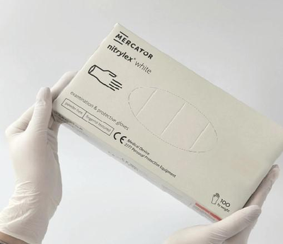 Перчатки Mercator Nitrylex Pink нитриловые без пудры текстурированные размер M 100 шт Белые 4,1 г