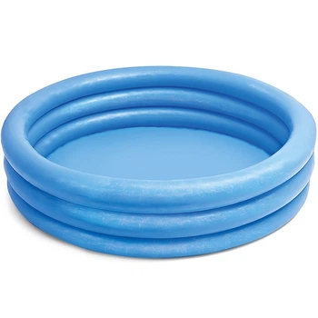 Intex Crystal Blue надувной детский бассейн 147×33 см – крепкий синий бассейн из ПВХ