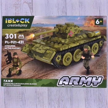Детский Конструктор Военный Танк iBlock Army 301 Деталь