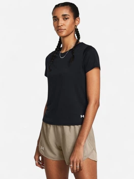 Спортивна футболка для фітнесу жіноча Under Armour UA Launch Shortsleeve 1382434-001 S Чорна (196885339820)
