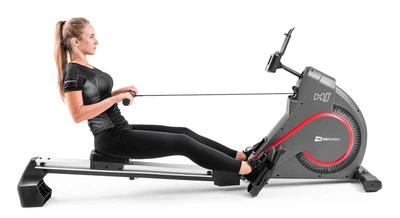 Гребний тренажер електромагнітний Hop-Sport HS-095R Spike Сірий + Захисний мат до 150 кг