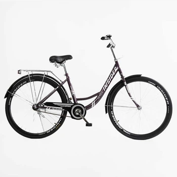Велосипед Городской 28 дюймов Corso Montana MT-256 стальная рама 20 дюймов 1 скорость. Dark violet and White (177389)
