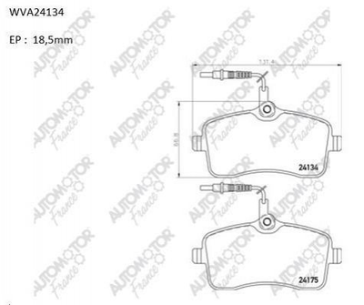 Гальмівні колодки Automotor France ABP2605 Peugeot 407 425277, 425335, 425347