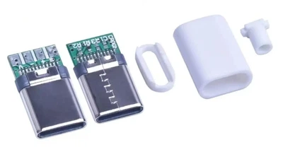 USB Type-C папа (male), 4pin, 3A коннектор / штекер / вилка, белый