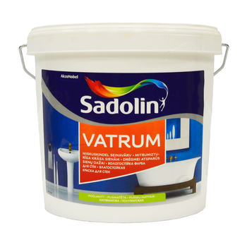 Акрилова фарба Sadolin Vatrum для стін та стелі Вологостійка Біла BW 5 л