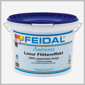 Акриловая лазурь с блестками Lasur Flittereffekt Feidal 2,5 л