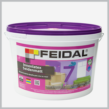 Краска для стен и потолка Feidal Innenlatex Seidenmatt 7 Шелковисто-матовая Бесцветная 10 л