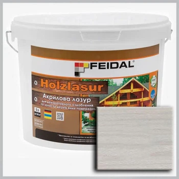 Акриловая лазурь Holzlasur Feidal белая 9 л