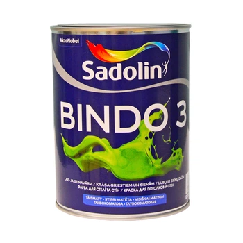 Латексная краска Sadolin Bindo 3 для стен и потолка Белая BW 1 л