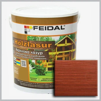 Акриловая лазурь Holzlasur Feidal красное дерево 0,75 л