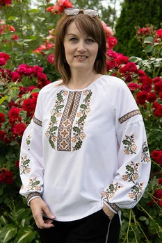 Жіноча вишиванка V&V Дуб XXXL Білий (301053193-001)