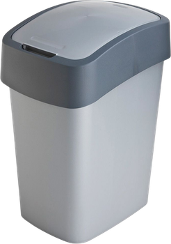 Kosz na śmieci Curver Flip Bin srebrno-grafitowy 25 l (3253922171038)