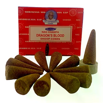 Dragon's Blood Dhoop Cone (Кровь Дракона)(Satya) 12 конусов в упаковке 35022